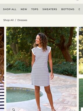 Frank & Eileen Black and White Striped Mini Shift Dress
